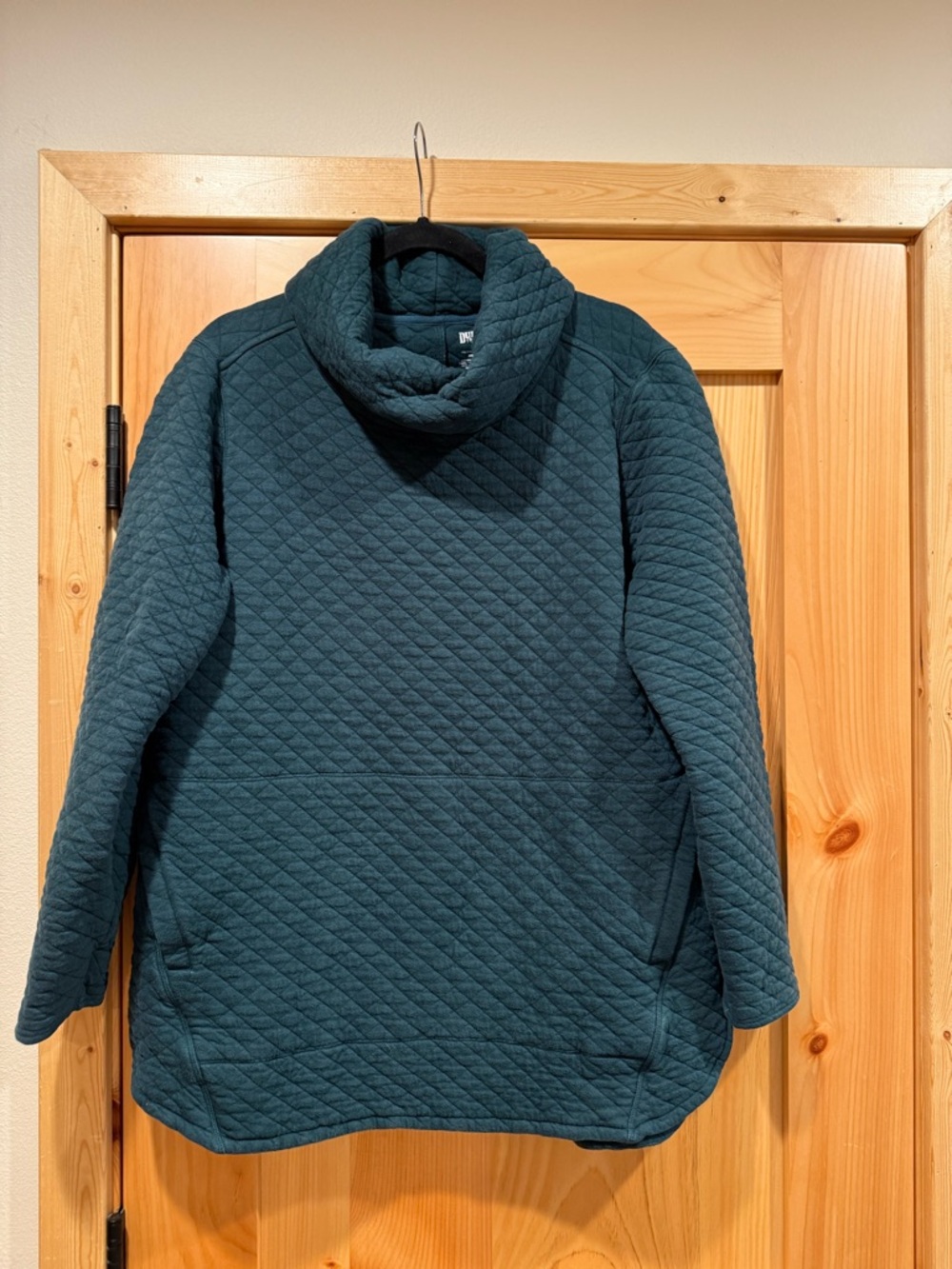 Duluth Trading Co Quilted Cowl Neck Tunic - Green